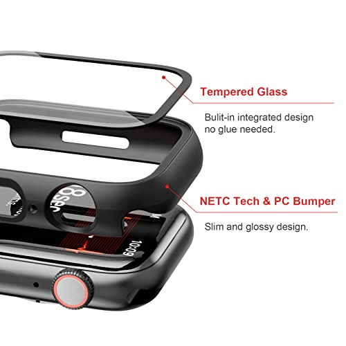 JZK Case with Screen Protector for Apple Watch SE3 Series 6/5/4 40mm,Clear | 2 Pack,for Apple Watch 40mm Cover with Tempered Glass,HD,Slim Guard Bumper,Hard PC Protective Cover for iWatch 6/5/4/SE 40mm