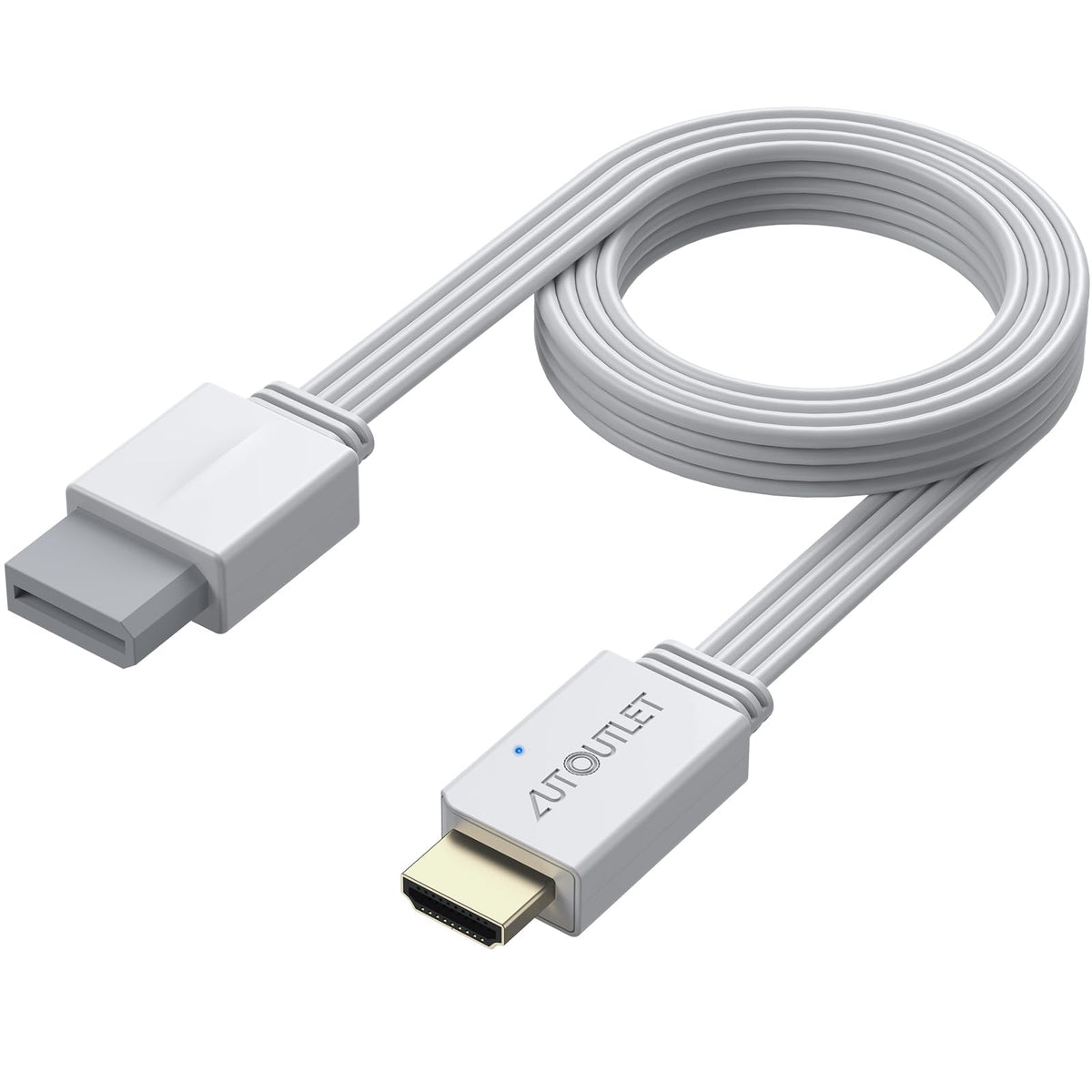 AUTOUTLET Wii to HDMI Adapter, 1080P Wii Converter Built-in 5ft HDMI Cable | for Full HD Device, Plug & Play, Compatible with Nintendo Wii, Wii U, Supports All Wii Display Modes, White