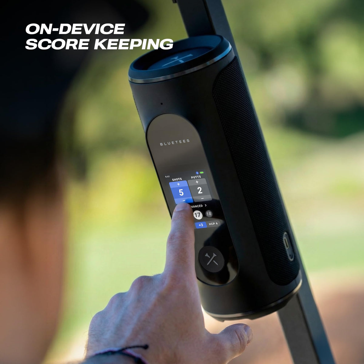 Blue Tees Golf Player Pro GPS Speaker, New 2026 Release, AI Powered Golf Speaker, 42,000+ Courses, Visual, Audible & Hazard Distances,10+ Hour Battery, Magnetic Mount, IP67 Waterproof