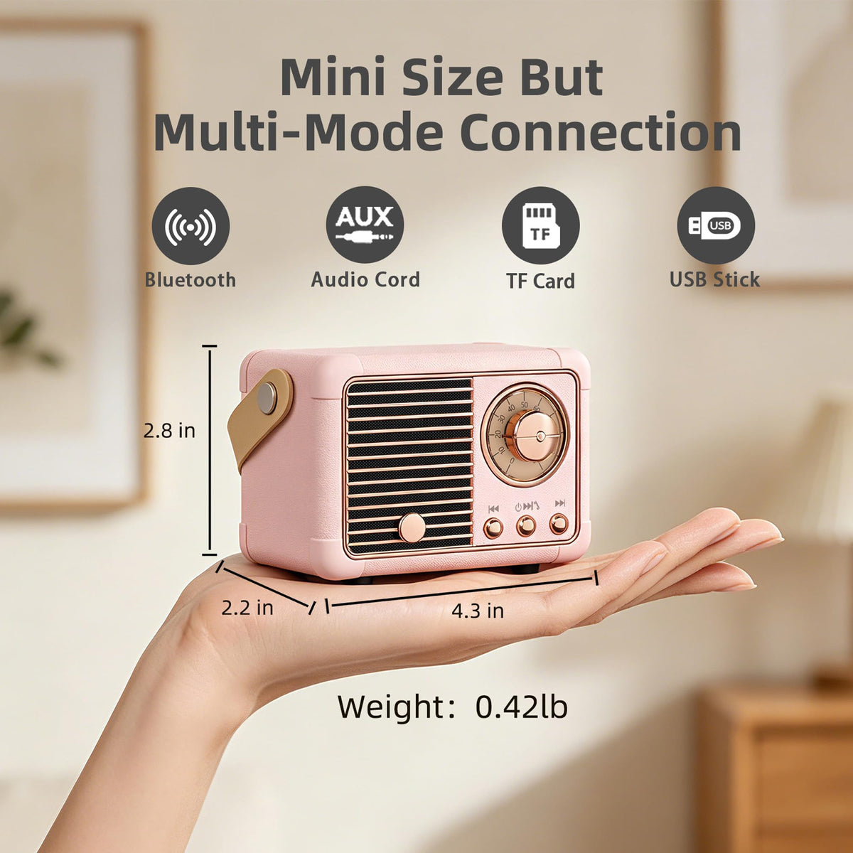 Baolira Retro Bluetooth Speaker, Gifts for Teen Girls, Cute Room Decor | Mini Portable Speaker, Teen Girl Gifts, Birthday Gifts for Girls & Women, Tween Girls Trendy Stuff, Teen Girl Room Decor