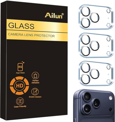 Ailun 3 Pack Camera Lens Protector for iPhone 17 Pro Max, Tempered Glass | Tempered Glass, Ultra HD, Anti-Scratch, Case Friendly