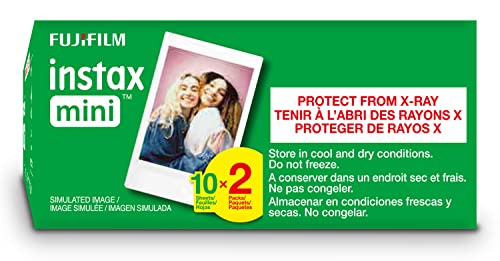 FUJIFILM Instax Mini Instant Film Twin Pack (White), 20 Photos | The instax film ensures sharp