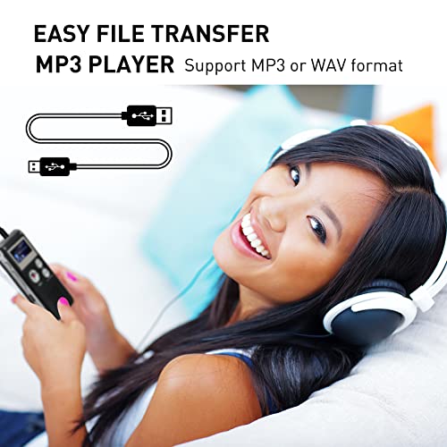 Digital Voice Recorders 8GB Audio Recorder Voice Activated Recorder for Lectures, Meetings, Interviews Recording Device with Microphone USB Cable, MP3 Player (8GB