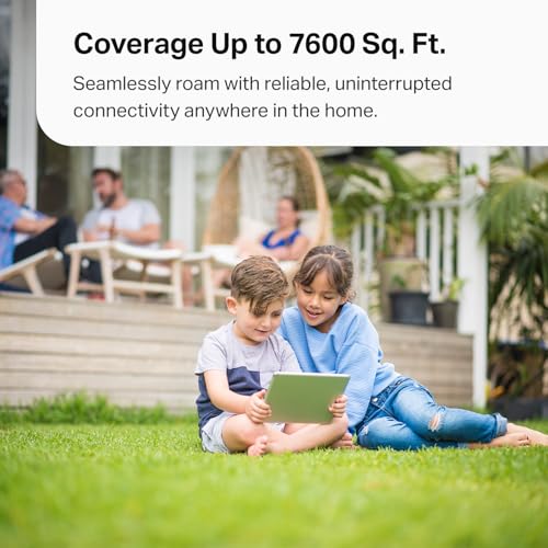 Deco 7 Pro Tri-Band WiFi 7 BE10000 Whole Home Mesh System 6-Stream 10 Gbps | 4 x 2.5G Ports Wired Backhaul, 4 x Smart Internal Antennas, Up to 7,600 Sq.ft, VPN, HomeShield, AI-Roaming (BE63 3-Pack)