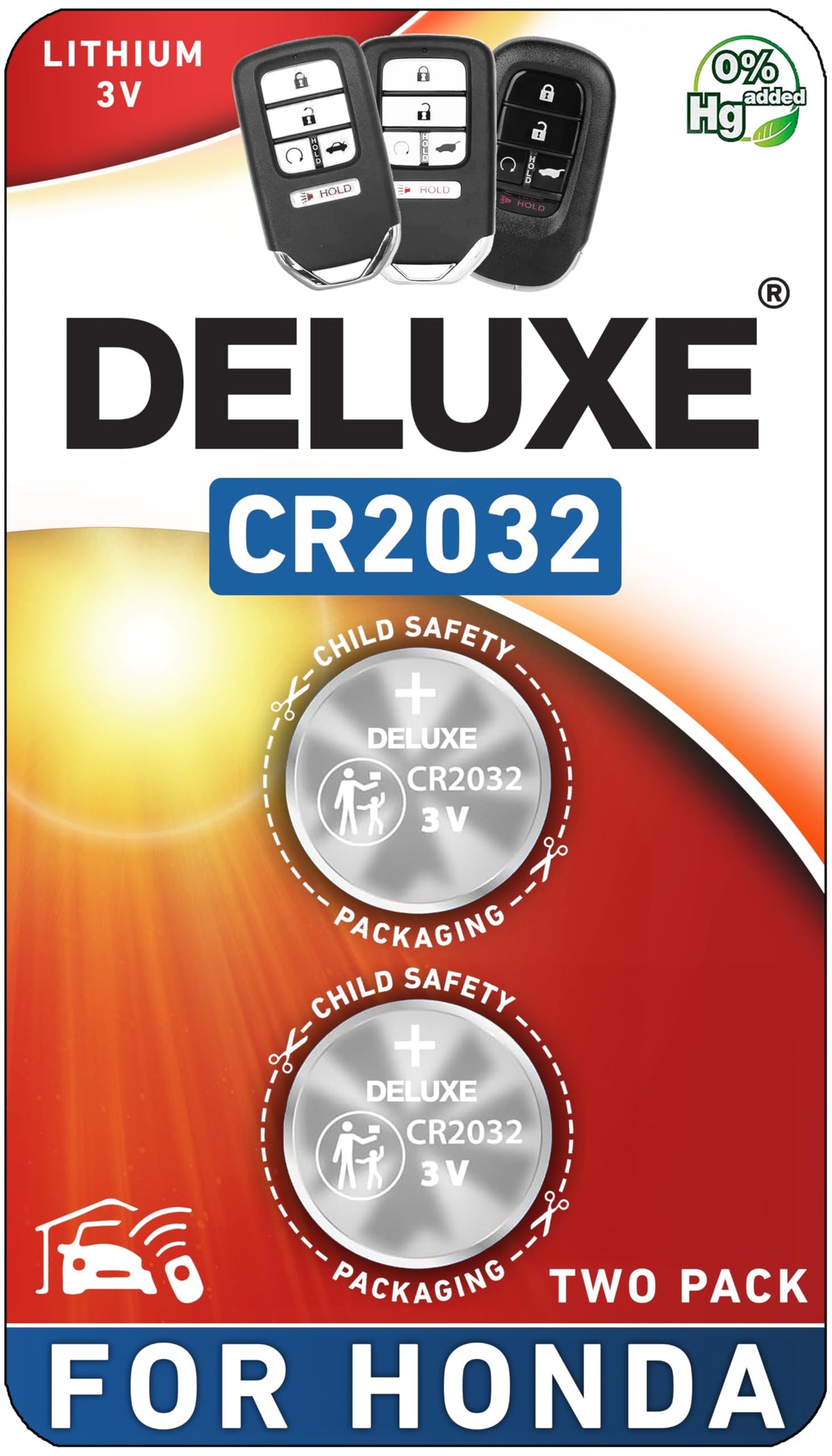 Key Fob Replacement Batteries for Honda, Pack of 2 | Fits CRV Civic Accord Pilot Odyssey HRV Fit Passport Ridgeline Crosstour Insight Clarity CRZ (Check Fitment Guide)