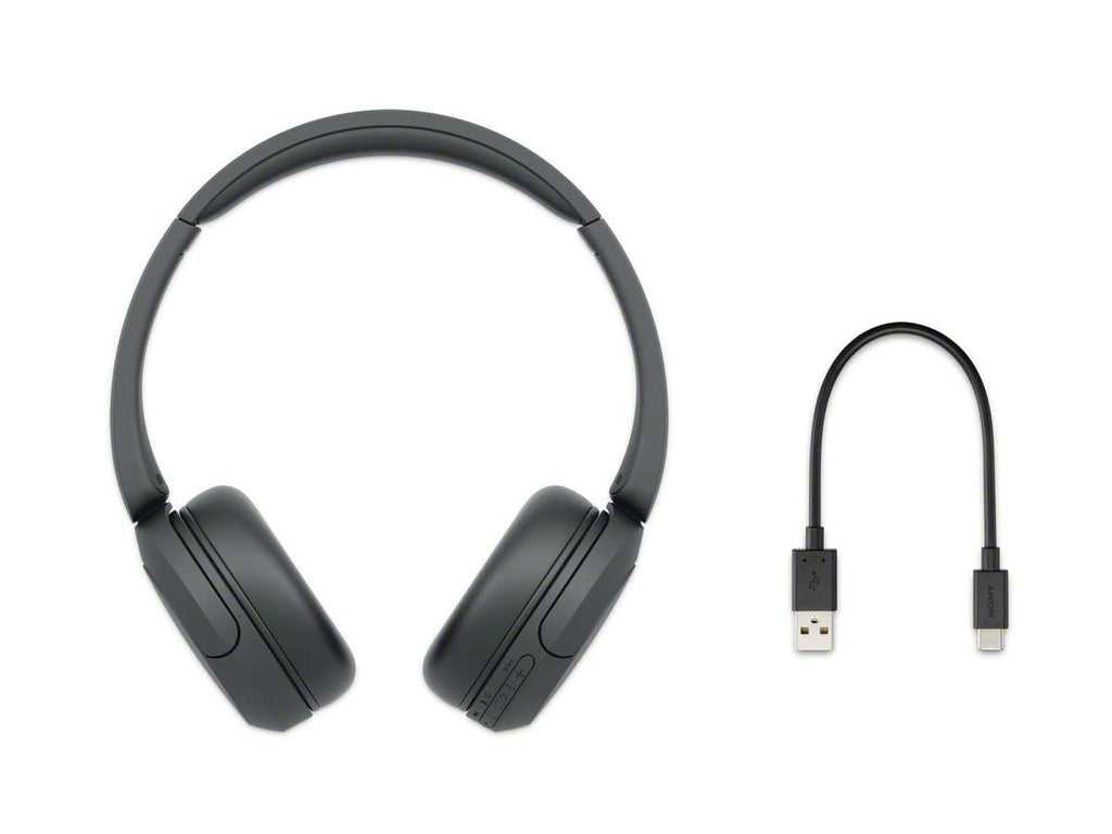 Sony WH-CH520 Wireless On-Ear Bluetooth Headphones with Microphone, Black | Comfortable Lightweight Design, Up to 50 Hrs Battery with Quick Charging, Multipoint Connection, Clear Calls, Swivel design