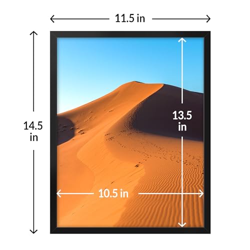 LaVie Home 11x14 Picture Frame for Wall Display, 11 x 14 Black Picture Frame with HD Plexiglass, 11 by 14 Poster Frame 1 Pack, Display Frame for Vertical or Horizontal, Classic Collection