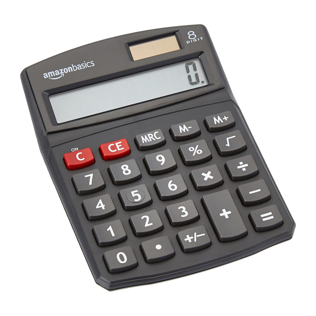 Amazon Basics LCD 8-Digit Desktop Calculator, Portable and Easy to Use, Black, 1-Pack