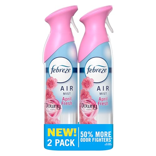 Febreze Air Mist, Air Freshener Spray, Odor Fighting Room Spray, Deodorizer for Home Bathroom Kitchen Office Apartment Dorm Room Classroom, Downy April Fresh Scent, 8.1oz (Pack of 2)