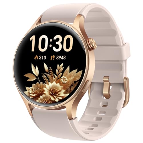 aeac Smart Watch for Women, AMOLED Ultra-Clear Screen Activity Trackers with Heart Rate/Sleep/SpO2 Monitor, Smartwatch for iPhone/Samsung/Android, 110+ Sport Modes (Rose Gold, S/M/L, Rose Gold)