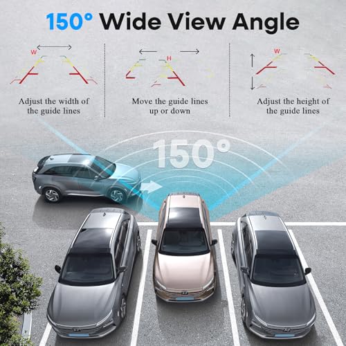 HD 1080P Backup Camera Plug & Play: Fast 60FPS Smooth Real-Time Clear View | 25-Minute Easy to Install, Monitor Easy Setup, Bright and Clear Night Vision, Dustproof & Weatherproof for Cars Trucks SUVs