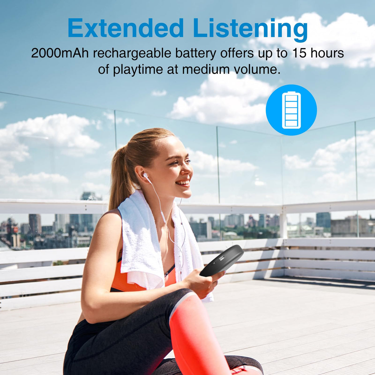 MEGATEK Portable CD Player with Bluetooth RX/TX, FM Transmitter & USB