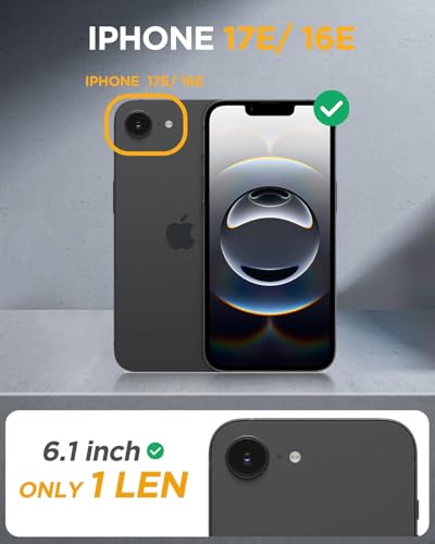 Miracase for iPhone 17e Case & iPhone 16e Case, Full-Body Phone with Built-in Glass Screen Protector, [Magnetic with MagSafe] Military Drop Proof 17 E/ 16 E Cover Bumper 6.1 inch, Black
