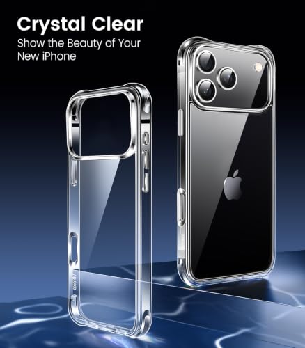Mkeke for iPhone 18 Pro Case Clear [Not-Yellowing] | [Military-Grade Drop Protection] Shockproof Protective Phone Bumper 2026