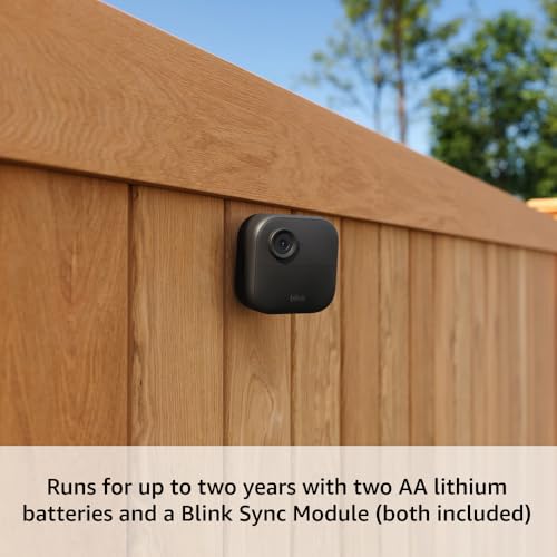 Blink Outdoor 4 and Battery Doorbell 2K+ (newest model) — Two-year battery 1080p cameras and 2K battery doorbell. Sync Module Core included — 5 Cameras + Doorbell (Black)