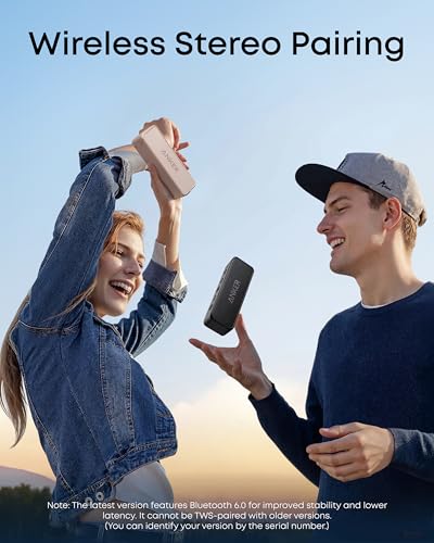 Anker soundcore 2 Portable Bluetooth Speaker, 24-Hour Playtime, IPX7 | 12W Stereo Sound, Wireless Stereo Pairing, Bluetooth 6, Bassup, Wireless Speaker for Home, Shower, Outdoors, Travel, Camping