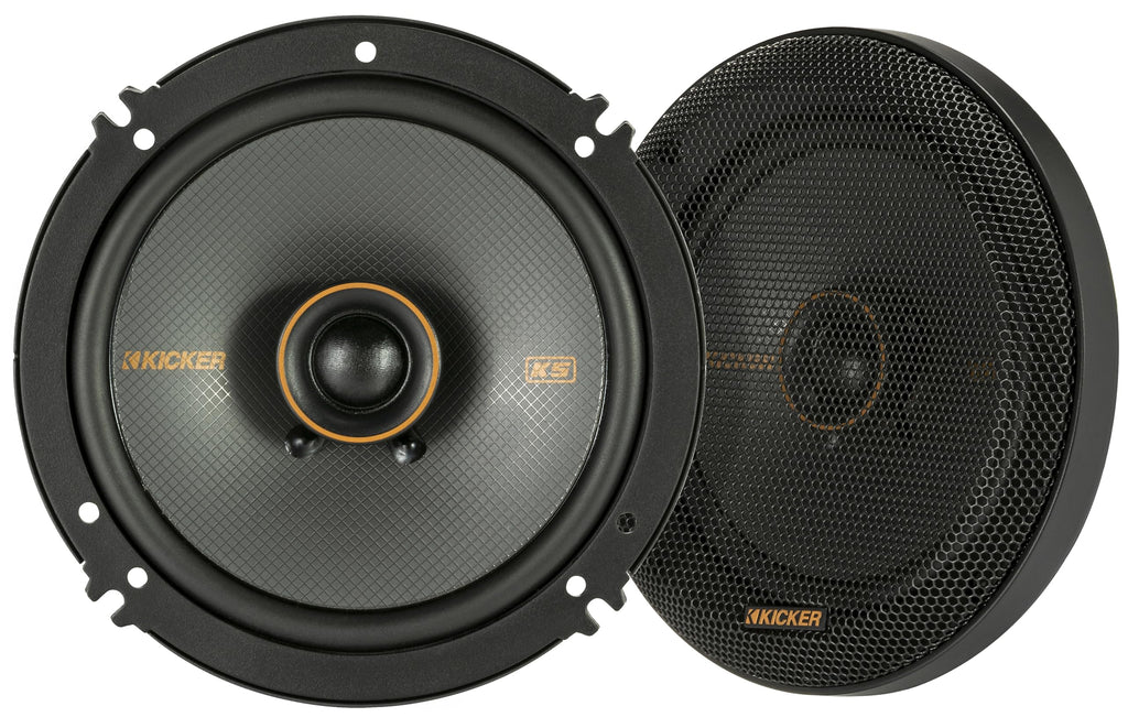 KICKER 51KSC6504 KS-Series 6.5" Coaxial Speakers with .75" tweeters, 4-Ohm, Pair