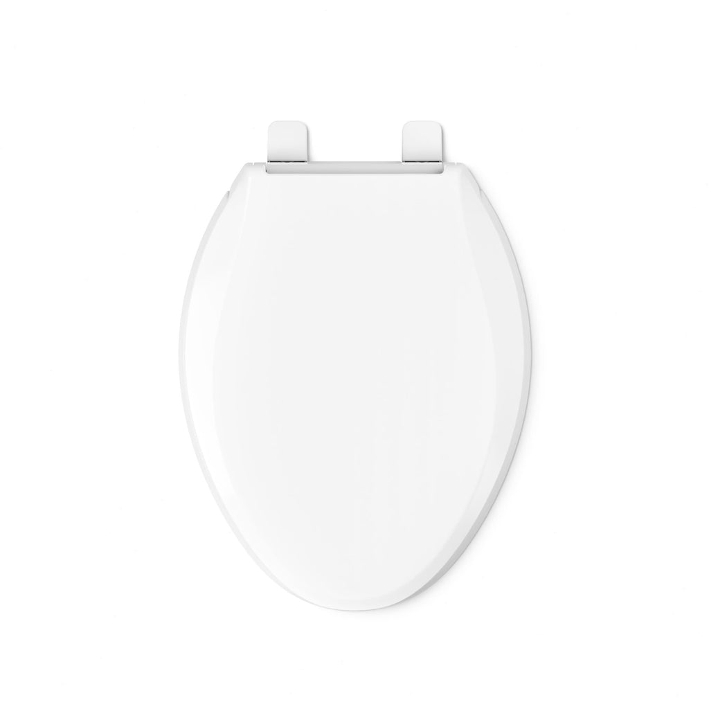 KOHLER Cachet ReadyLatch Elongated Slow Close Toilet Seat, White | 4636-RL-0, Quiet Lid, Contoured Grip-Tight Bumpers Installation Hardware, Apartment Essentials