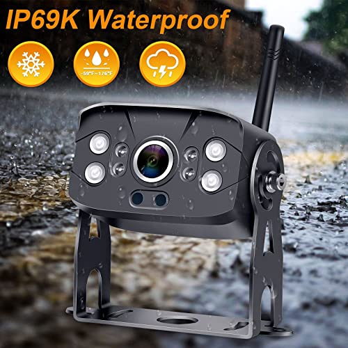 RV Backup Camera Wireless Plug and Play: Pre-Wired for Furrion Easy Install | 1080P HD Recording Wide View Rear View Camera Clear Night Vision Strong Signal 7'' Monitor for Trailer Camper Motorhome Yakry