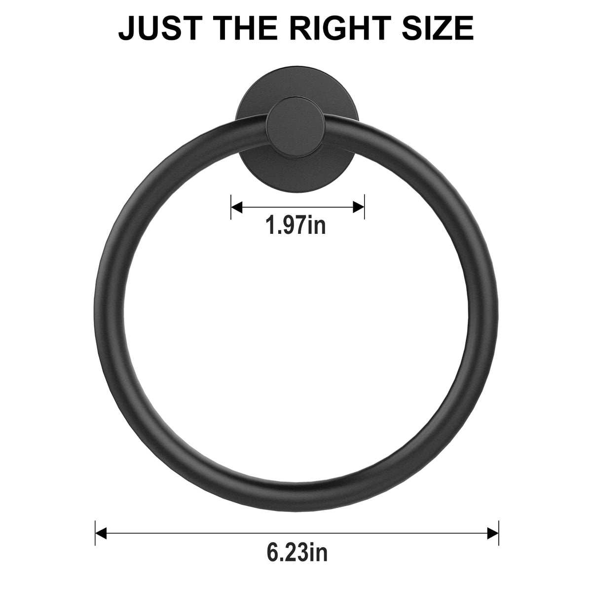 SetSail Towel Holder for Bathroom Wall Matte Black Towel Ring | Stainless Steel Hand Towel Holder Heavy Duty Towel Hanger for Bath, Kitchen