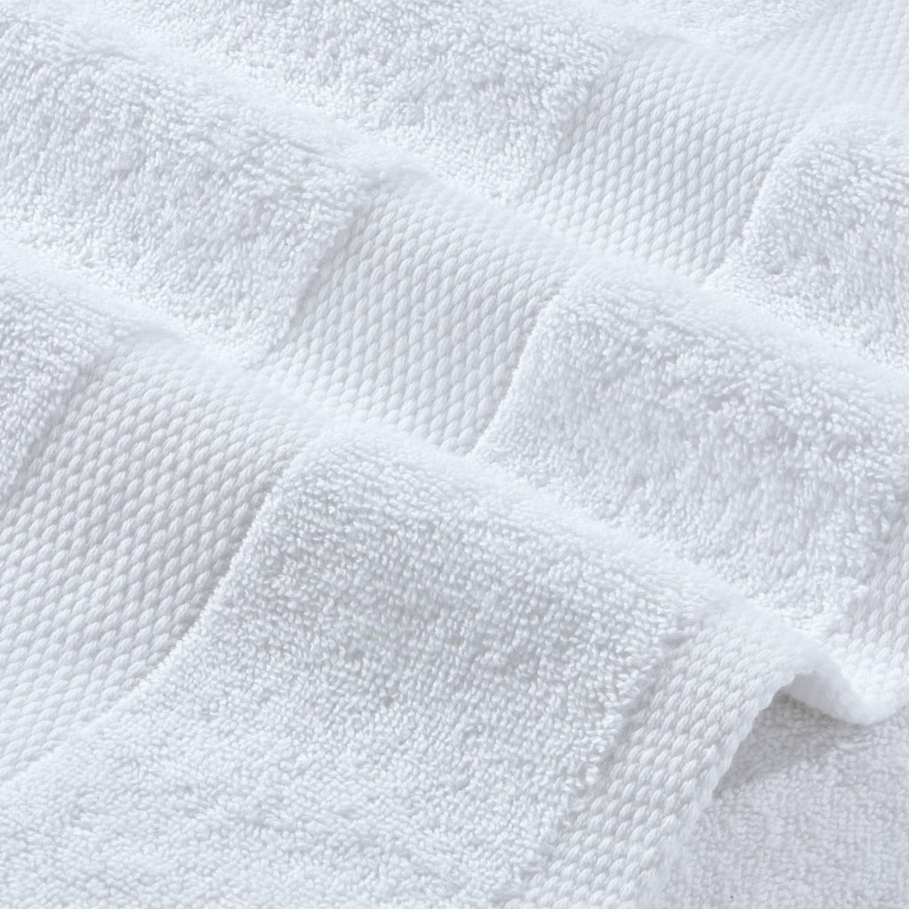 White Bath Towels 24x50 Inch, 6 Pack - Extra Absorbent Cotton Towel Set for Bathroom