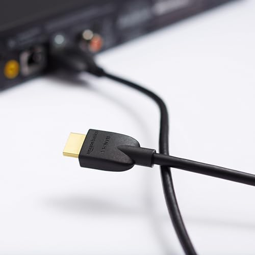 Amazon Basics HDMI Cable, 3ft, 4K@60Hz, High-Speed HDMI 2.0 Cord, 18Gbps, 2160p, 48 bit, Compatible with TV/PS5/Xbox/Roku, Black