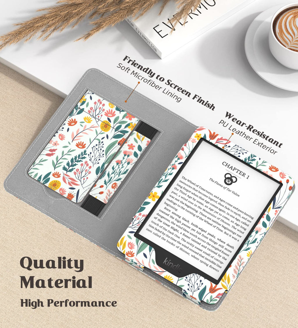 Moko Case for 6" Kindle (11th Generation,2024/2022), Flowers