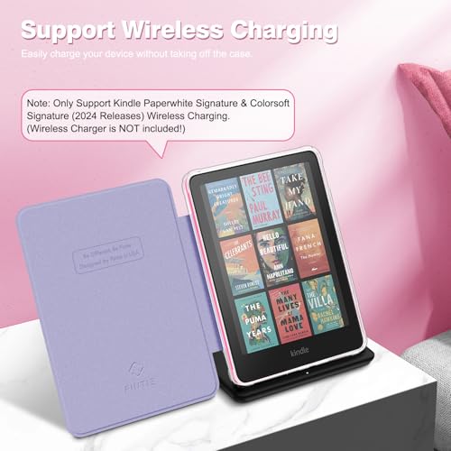 Fintie Clear Case for 7" Kindle Paperwhite 12th Gen 2024 & Kindle Colorsoft | Soft Light TPU Cover, Transparent Back, Scratch-Proof, Auto Wake/Sleep, for Paperwhite 2024 12th Generation, Fantasy Ombre