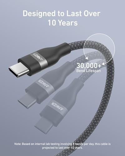 Anker Nano USB C to USB C Cable, 240W Fast Charging Cable (Black, 6ft) | Flexible Multi-Color Braided Charger for iPhone 18 / 17 Series, MacBook Pro, and More