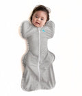 Love To Dream™ Swaddle UP™, Small 3.5-6 kg - Grey, Snug Fit, Supports Healthy Sleep Routine, 1.0 Tog - Ideal for 20-24°C Temperatures, Machine Washable Cotton & Double Zip for Easy Nappy Changes