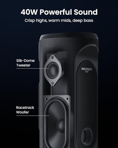 MILESEEY GeneSonic Pro Golf GPS Speaker with 43K+ Courses No-Subscription | Detachable GPS Handheld Rangefinder, MagLock, Color Touchscreen, Visual & Audible Yards, Layup/FCB/Hazard, 15H Battery, IP67