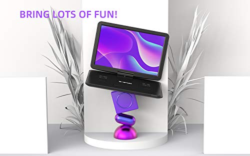 Boifun 17.5" Portable DVD Player with 15.6" Large HD Screen, Black | 6-hour Rechargeable Battery, USB/SD Playback, TV Sync, Multiple Disc Formats, High-volume Speaker, for Road Trip and Home Use