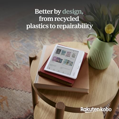 Kobo Libra Colour eReader, 7” Color E Ink, Waterproof, White | 7” Color E Ink Kaleido 3, Dark Mode, Waterproof, eBooks, Audiobooks, Recycled Materials