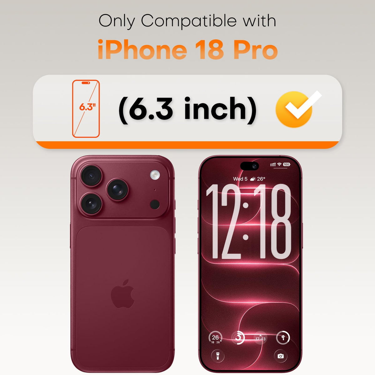 TOCOL for iPhone 18 Pro Screen Protector, Easy Installation | Bubble-Free, 9H+ Tempered Glass, 8FT Military Grade Shatterproof, Anti-Scratch, Case Friendly HD Clear 6.3" 2 Pack