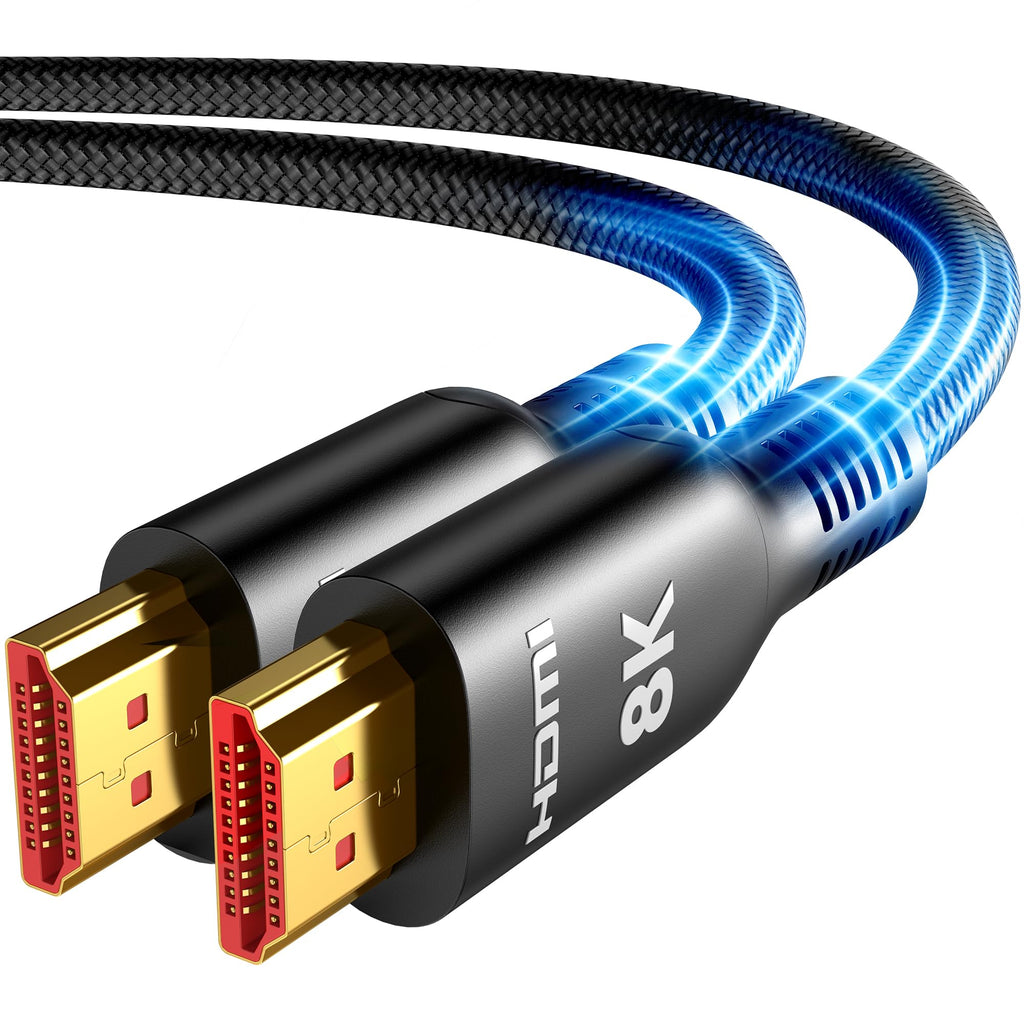 Highwings Long HDMI Cable 20 FT, 10K 8K Ultra HD High Speed 2.1 HDMI 48Gbps | Braided HDMI Cord-4K@120Hz 8K@60Hz, DTS:X, HDCP 2.2&2.3,eARC, HDR 10 Compatible with DVD Player/PS5/HDTV/Blu-ray