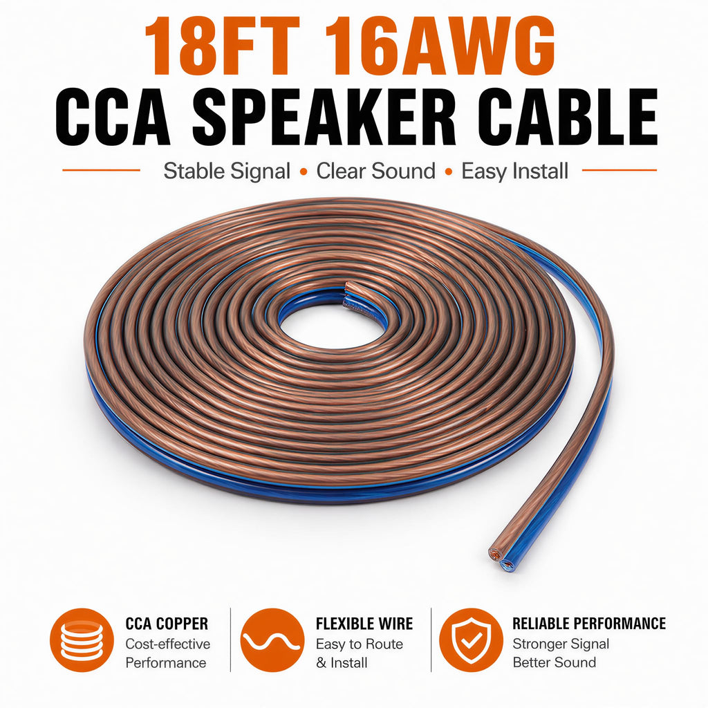 4 Gauge Amp Wire Kit, 4 CCA AWG Amplifier Wiring Kit for Subwoofer Speaker | Car Audio Amp Install Kit with 20ft Power Ground Battery Cable, RCA Cables, Fuse Holder, Speaker Wire, Turn On Wire