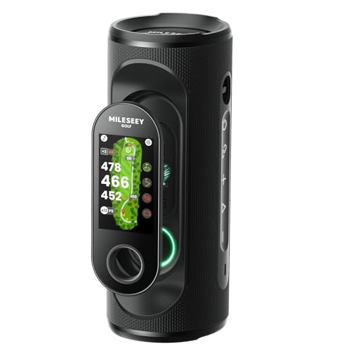 MILESEEY GeneSonic Pro Golf GPS Speaker with 43K+ Courses No-Subscription | Detachable GPS Handheld Rangefinder, MagLock, Color Touchscreen, Visual & Audible Yards, Layup/FCB/Hazard, 15H Battery, IP67