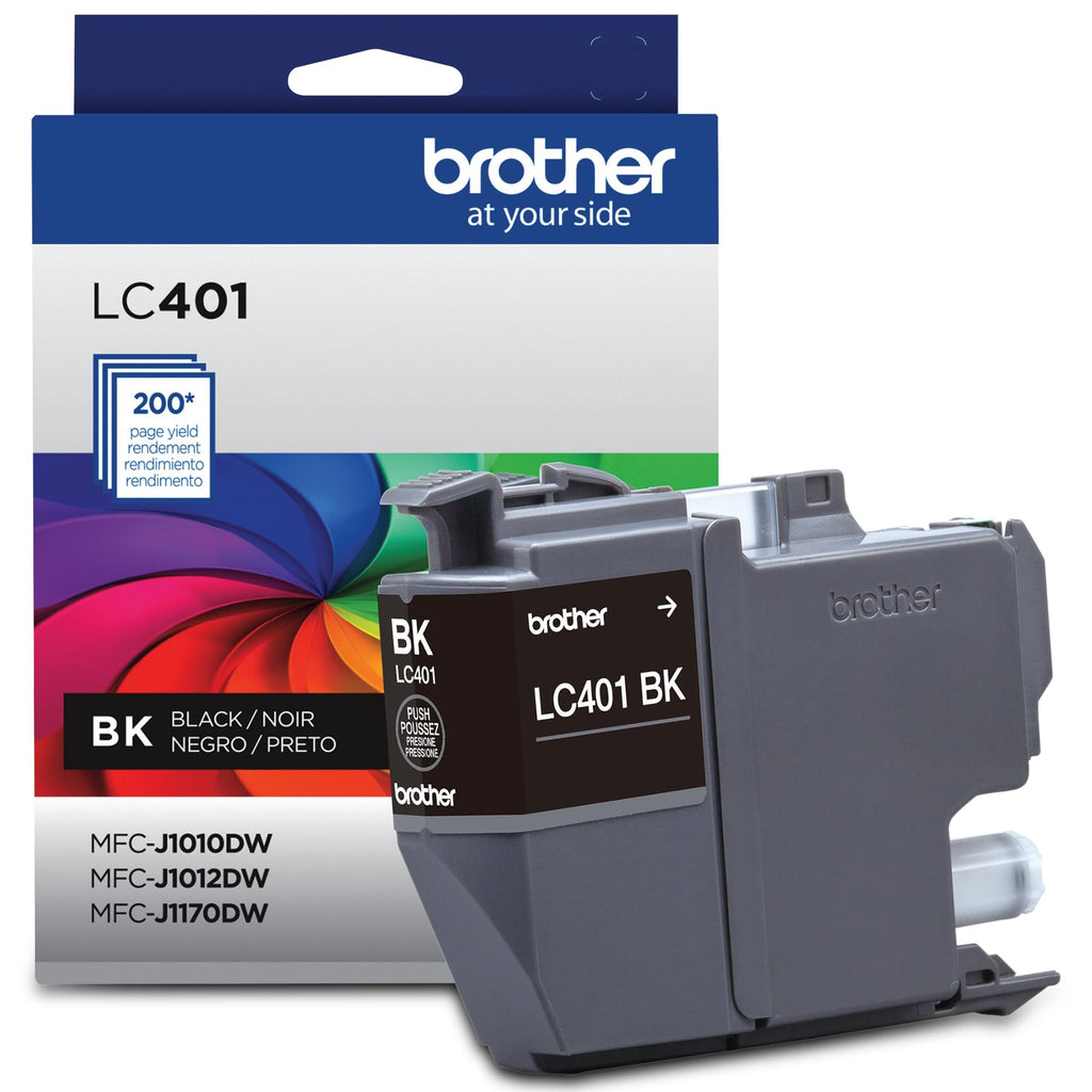 Brother Genuine LC401BK Standard Yield Black Ink Cartridge
