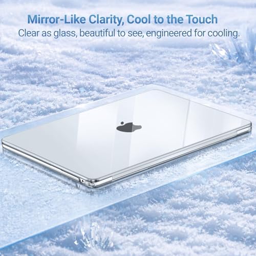 MOSISO Compatible with MacBook Air 13 inch Case M5 2026 M4 M3 M2 2025-2022 | A3449 A3240 A3113 A2681, Hard Shell&Keyboard Cover&Screen Film&Type C for MacBook Air 13.6 inch Case, Crystal Clear