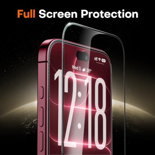 TOCOL for iPhone 18 Pro Screen Protector, Easy Installation | Bubble-Free, 9H+ Tempered Glass, 8FT Military Grade Shatterproof, Anti-Scratch, Case Friendly HD Clear 6.3" 2 Pack