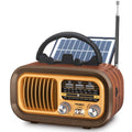 PRUNUS J-150 Portable Radio AM FM SW Bluetooth Speaker,TF Card/USB Playback | Retro Radios Vintage Transistor with Best Sound, Solar/D Battery Operated/USB Charging, TWS