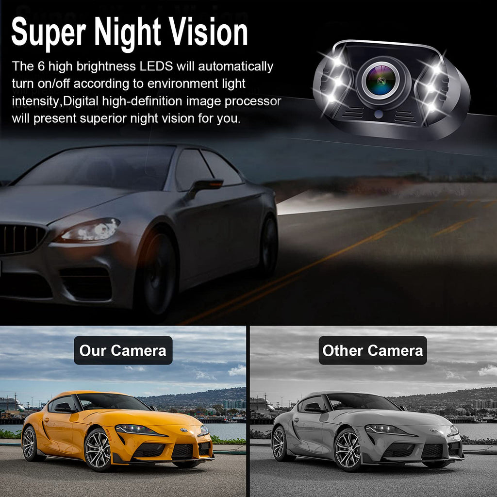 HD 1080P Backup Camera Plug & Play: Fast 60FPS Smooth Real-Time Clear View | 25-Minute Easy to Install, Monitor Easy Setup, Bright and Clear Night Vision, Dustproof & Weatherproof for Cars Trucks SUVs