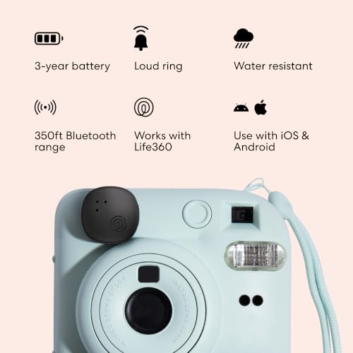 Life360 Tile Sticker - Small Bluetooth Tracker, Remote Finder and Item Locator for Bikes, Glasses and More. Both iOS and Android Compatible. Phone Finder. 1-Pack (Black)