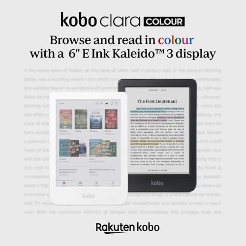 Kobo Clara Colour | Colour eReader | 6” Glare-Free Colour E Ink Kaleido™ 3 Display | Dark Mode Option | Waterproof | Audiobooks | 16GB of Storage | White