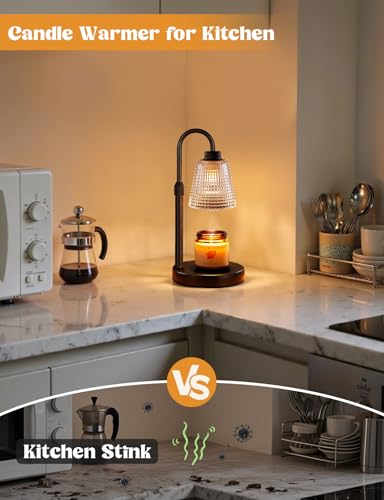 Innqoo Candle Warmer Lamp with Timer Home Decor Birthday Gifts for Women | Dimmable Candle Warmer for Jar Candles, Height Adjustable Wax Warmer,Halloween Decorations House Warming Gifts New Home