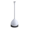 Clorox Toilet Plunger with Hideaway Holder Caddy Heavy-Duty Compact Design with Non-Skid Rubber Base for Bathroom Convenient Storage Toilet Unclogger, 6.5x19.5-Inch, White