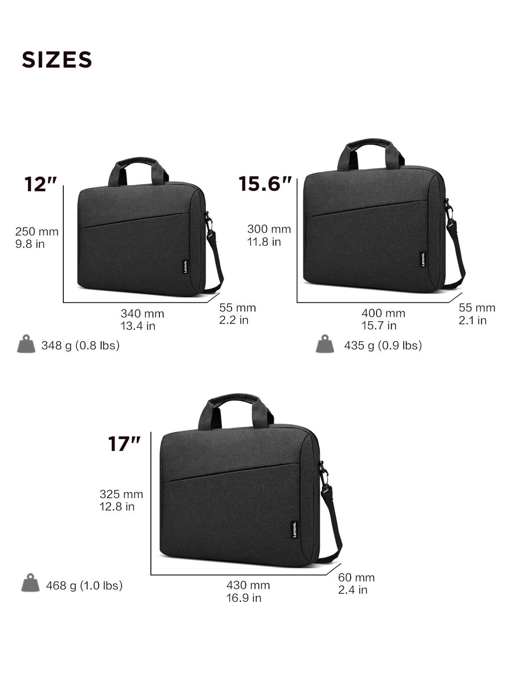 Lenovo Laptop Bag T210, Messenger Shoulder Bag for Laptop or Tablet, Sleek, Durable & Water-Repellent Fabric