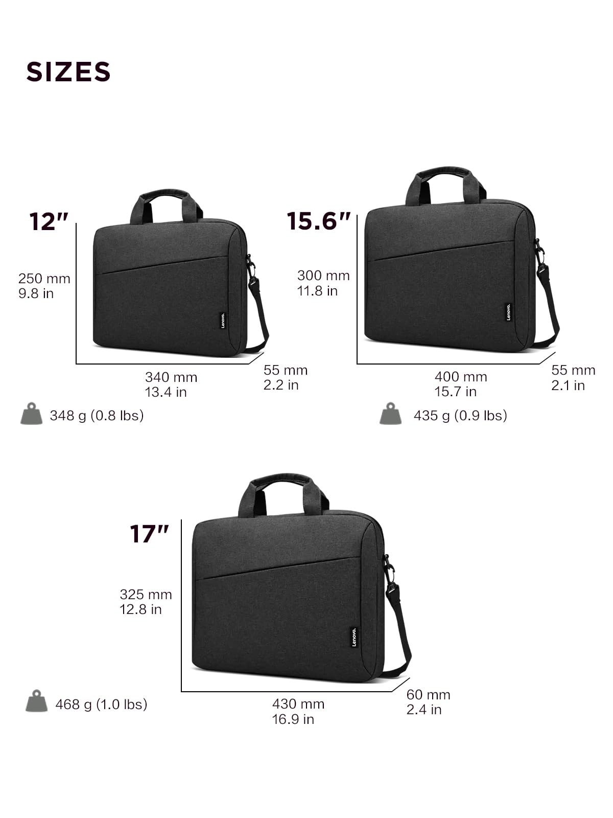 Lenovo Laptop Bag T210, Messenger Shoulder Bag for Laptop or Tablet, Sleek, Durable & Water-Repellent Fabric
