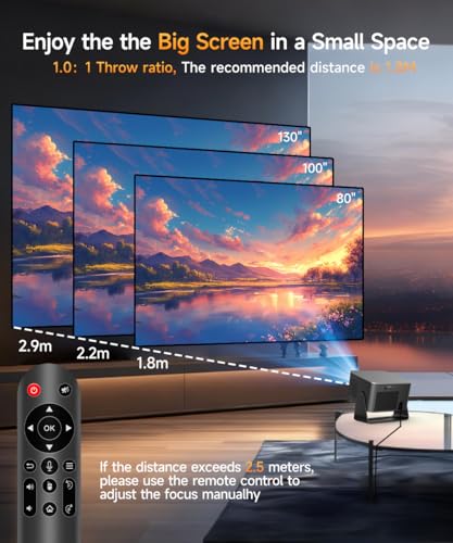 Magcubic Smart Projector with Wifi 6 and Bluetooth 5.4, Native 1080P Portable Projector 4K & 8K Support, 600 ANSI, Auto Focus & Obstacle Avoidance, Mini Proyector for Outdoor Movie Home HY350Max