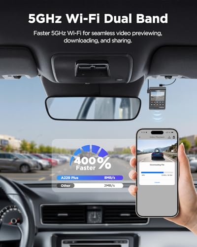 VIOFO A229 Plus Dash Cam Front and Rear, 2K Dual STARVIS 2 Sensors & HDR | 1440P+1440P Car Dash Camera, 5GHz Wi-Fi, Smart Voice Control, Ultra-Precise GPS, Built-in Supercapacitor, 24H Parking Modes